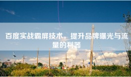 百度实战霸屏技术，提升品牌曝光与流量的利器