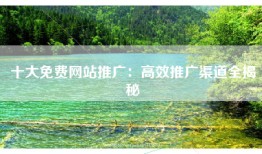 十大免费网站推广：高效推广渠道全揭秘