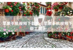 苹果手机视频下载器（苹果手机视频下载工具）