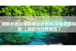 铜溅射靶材项目商业计划书-中金企信编制 （项目可行性报告）