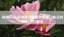 利用Python实现录音播放并翻译，真正的实时进行翻译