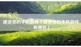 建造类的手机游戏（建造类的手机游戏有哪些）