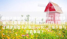 如何正确使用取卡针取出SIM卡：详细步骤与注意事项手机卡槽怎么打开「如何正确使用取卡针取出SIM卡：详细步骤与注意事项」