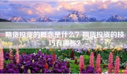 期货投资的概念是什么？期货投资的技巧有哪些？
