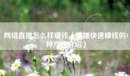 网络直播怎么样赚钱（直播快速赚钱的4种方法介绍）