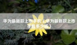 华为最新款上市手机（华为最新款上市手机多少钱）