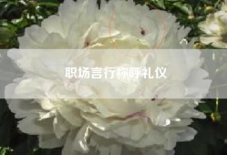 职场言行称呼礼仪