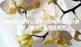 网站设计是什么意思？详解网站设计的原则、要点、流程及规范