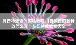 抖音特效变外国脸教程,抖音的漫画脸特效怎么弄：在线特效教程大全