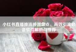 小红书直播推流神器盘点，高效引流必备软件解析与推荐