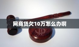 网商贷欠10万怎么办啊