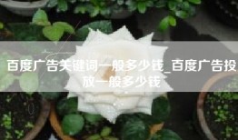 百度广告关键词一般多少钱_百度广告投放一般多少钱