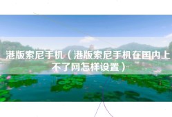 港版索尼手机（港版索尼手机在国内上不了网怎样设置）