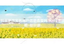 抖音更改实名用户信息会变吗 2024技术攻略!(超好用)