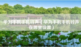 华为手机手机铃声（华为手机手机铃声在哪里设置）