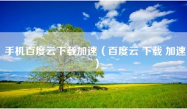 手机百度云下载加速（百度云 下载 加速）