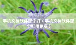 手机文档软件哪个好（手机文档软件哪个好用免费）