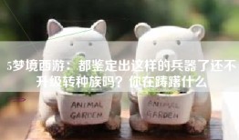 5梦境西游：都鉴定出这样的兵器了还不升级转种族吗？你在踌躇什么