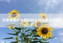 百度快速收录网站必备网站提交入口汇总