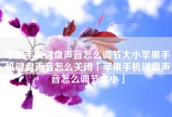 苹果手机键盘声音怎么调节大小苹果手机键盘声音怎么关闭「苹果手机键盘声音怎么调节大小」