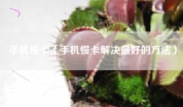 手机慢卡（手机慢卡解决最好的方法）