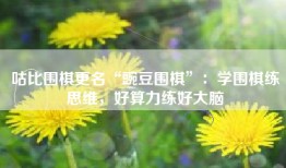 咕比围棋更名“豌豆围棋”：学围棋练思维，好算力练好大脑
