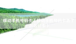 移动手机号码卡（移动手机号码卡丢了怎么补卡）