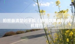 拍照最清楚的手机（拍照效果最好的手机排行）