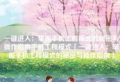一键进入：掌握手机工程模式的秘密与操作指南手机工程模式「一键进入：掌握手机工程模式的秘密与操作指南」