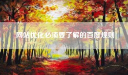 网站优化必须要了解的百度规则