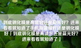 到底钢化膜是高清好还是蓝光好？进来看看就知道了手机原装膜好还是钢化膜好「到底钢化膜是高清好还是蓝光好？进来看看就知道了」