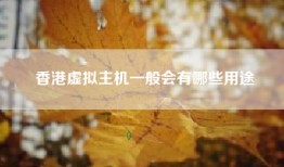 香港虚拟主机一般会有哪些用途