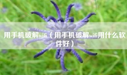 用手机破解wifi（用手机破解wifi用什么软件好）