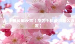 oppo手机截屏设置（华为手机截屏怎么设置）