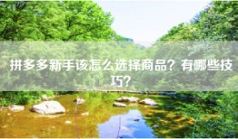 拼多多新手该怎么选择商品？有哪些技巧？