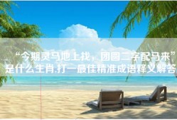 “今期灵马地上找，团圆二字配马来”是什么生肖,打一最佳精准成语释义解答