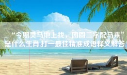 “今期灵马地上找，团圆二字配马来”是什么生肖,打一最佳精准成语释义解答
