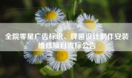 全院零星广告标识、牌匾设计制作安装维修项目流标公告