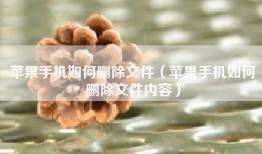 苹果手机如何删除文件（苹果手机如何删除文件内容）