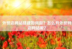 外贸店网站搭建如何做？怎么开外贸网店网站呢？