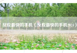 反应最快的手机（反应最快的手机2024）