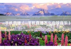 cc手机直播（cc手机直播怎么内放音乐）