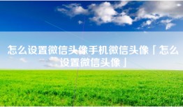 怎么设置微信头像手机微信头像「怎么设置微信头像」
