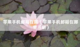 苹果手机邮箱在哪（苹果手机邮箱在哪里注册）