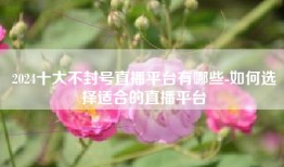 2024十大不封号直播平台有哪些-如何选择适合的直播平台