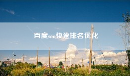 百度seo快速排名优化
