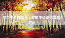 家里手机没信号（家里手机没信号怎么解决）