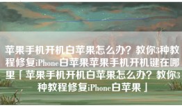 苹果手机开机白苹果怎么办？教你3种教程修复iPhone白苹果苹果手机开机键在哪里「苹果手机开机白苹果怎么办？教你3种教程修复iPhone白苹果」