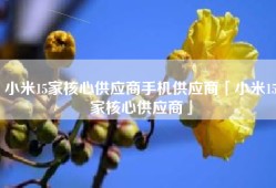 小米15家核心供应商手机供应商「小米15家核心供应商」