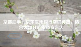京狐助手；京东采集同行店铺神器，适合大部分无货源京东店